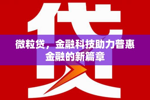 洛阳微粒贷，金融科技助力普惠金融的新篇章