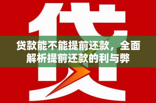 洛阳贷款能不能提前还款，全面解析提前还款的利与弊
