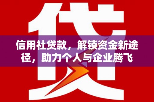 洛阳信用社贷款，解锁资金新途径，助力个人与企业腾飞