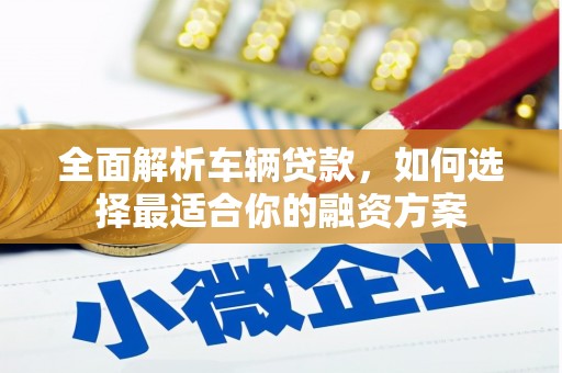 洛阳全面解析车辆贷款，如何选择最适合你的融资方案