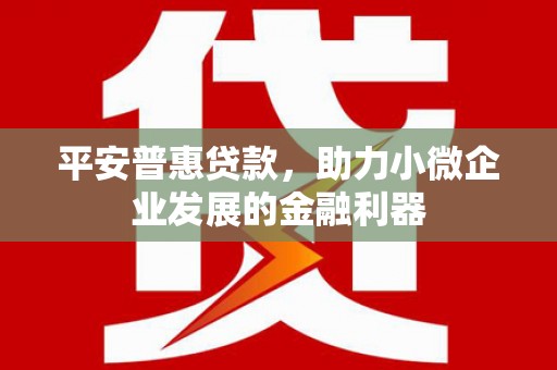洛阳平安普惠贷款，助力小微企业发展的金融利器