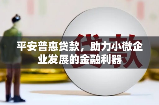 洛阳平安普惠贷款，助力小微企业发展的金融利器